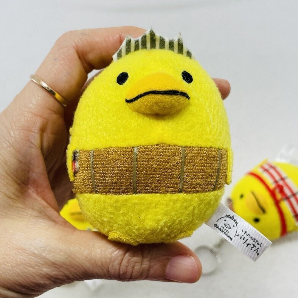 Daichi Bariisan Barry Chan Imabari Keychain Chain Plush Toy 3 Yellow Chick Bird - Picture 8 of 9